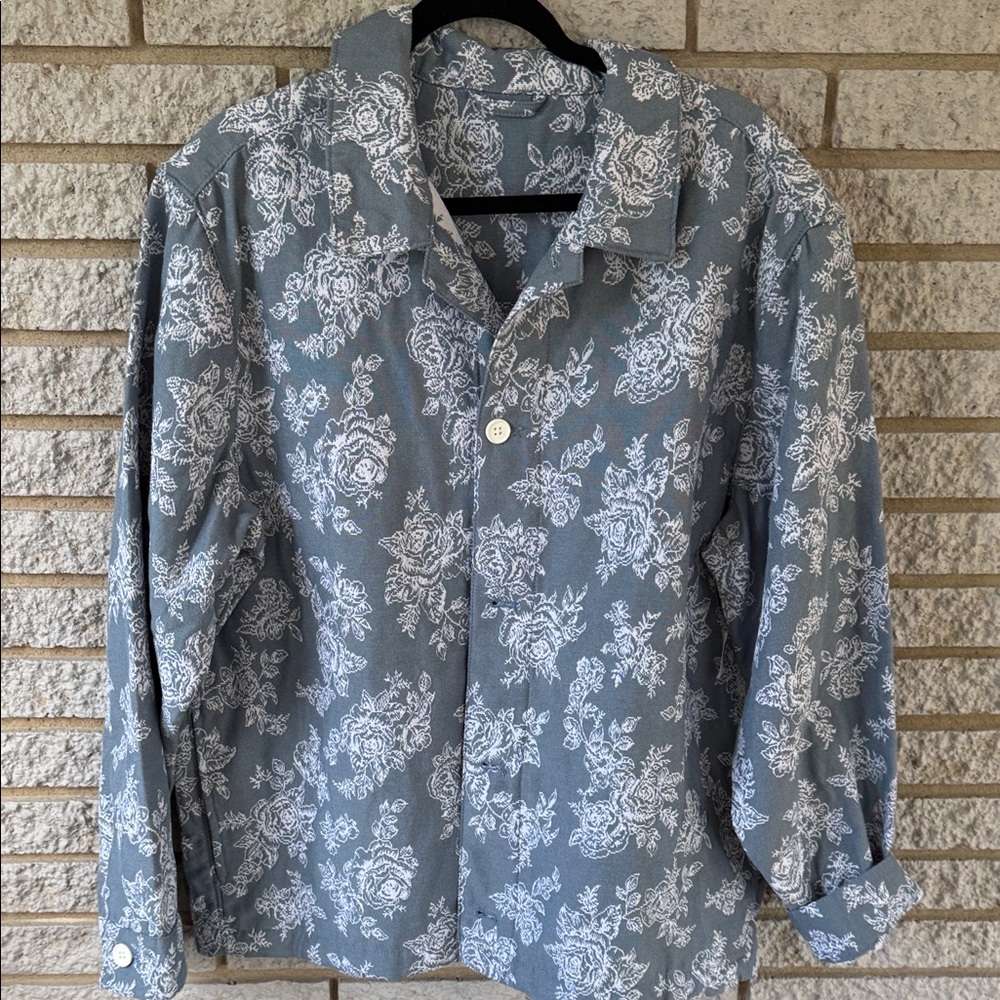 Old Navy Floral Blue Jean Jacket